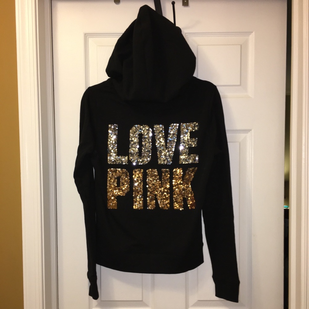 Victoria’s Secret Pink Bling Zip Hoodie Sweatshirt